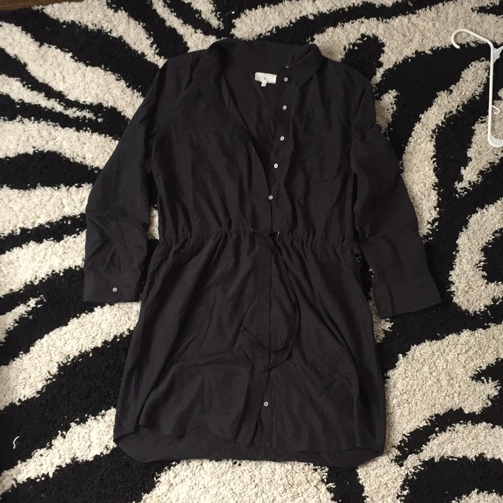 Dark Grey button up and drawstring waist dress